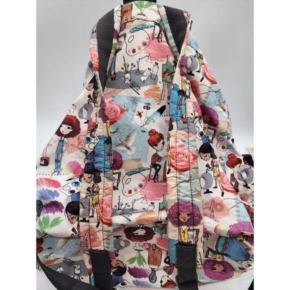 Lesport sac Colorful Artist-Themed Backpack With Drawstring & Buckle Closures Ad - Picture 7 of 12